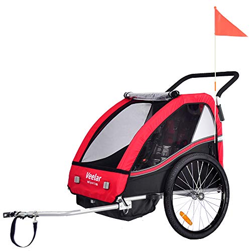 Remolque de bici para niños con kit de footing - ROJO BT502-D01