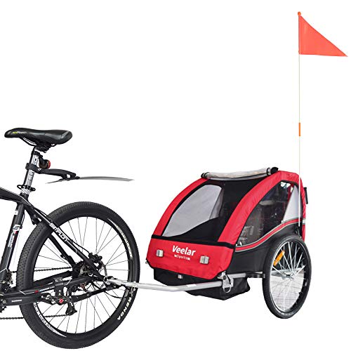 Remolque de bici para niños con kit de footing - ROJO BT502-D01