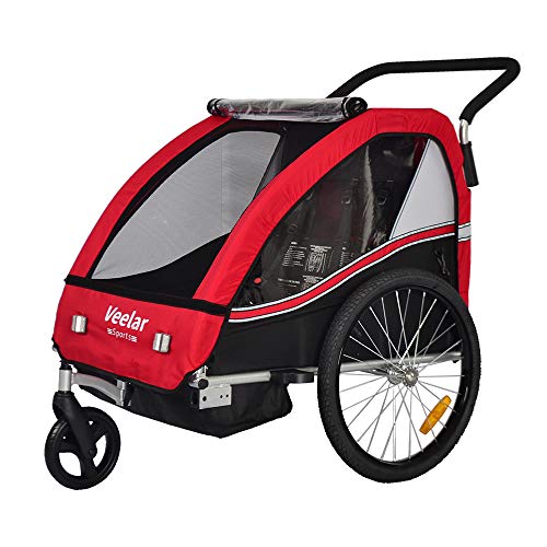 Remolque de bici para niños con kit de footing - ROJO BT502-D01