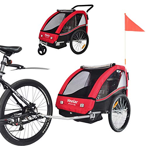 Remolque de bici para niños con kit de footing - ROJO BT502-D01