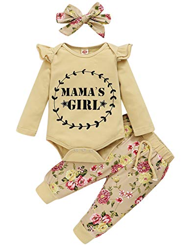 Ropa Bebe Niña 0-18 Meses Recién Nacido Niña Peleles Monos de Manga Corta + Floral Pantalones + Venda de Pelo Conjunto de Ropa