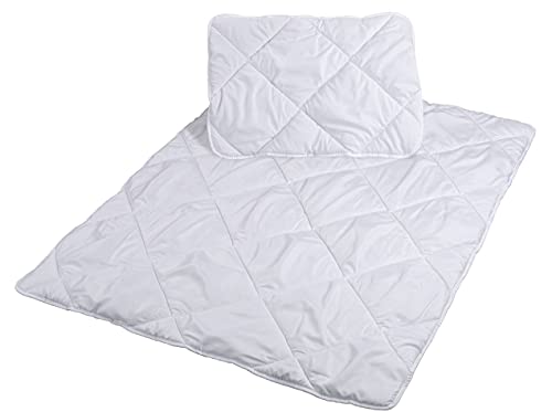 Ropa de Cama Infantil 100x135 cm - Juego de Cama edredon Cama Infantil de Microfibra Oeko-Tex 100 Blanco Edredón Blanco y Almohada