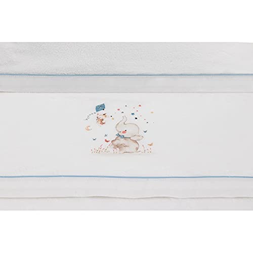 Sabanas de Invierno CORALINA Extrasuave MINICUNA 50x80 - (bajera+encimera+funda almohada) - Color: Blanco/Azul- OFERTA