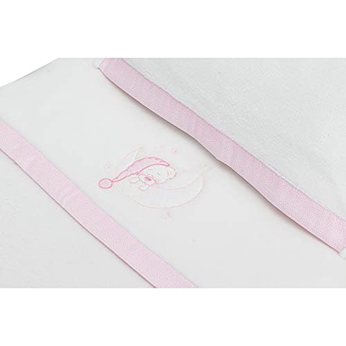 Sabanas de Invierno CORALINA Extrasuave MINICUNA 50x80 - (bajera+encimera+funda almohada) - Unicornio Blanco/Rosa- OFERTA