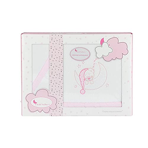 Sabanas de Invierno CORALINA Extrasuave MINICUNA 50x80 - (bajera+encimera+funda almohada) - Unicornio Blanco/Rosa- OFERTA