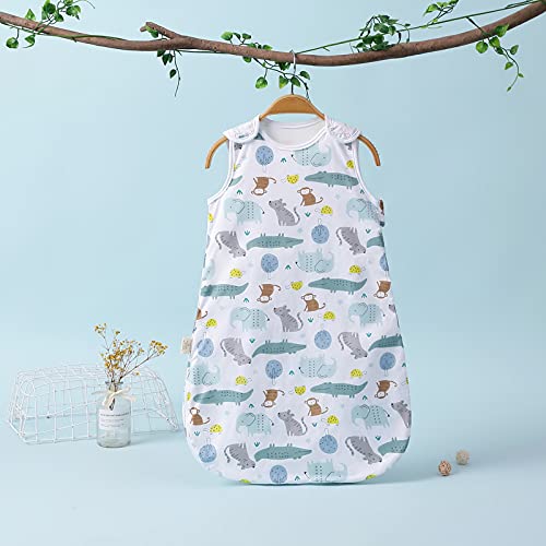 Saco de Dormir para bebé de Verano, Primavera, diseño Animal, 1,0 TOG, para bebé, sin Mangas (paraíso de Animales, 0-6 Meses)