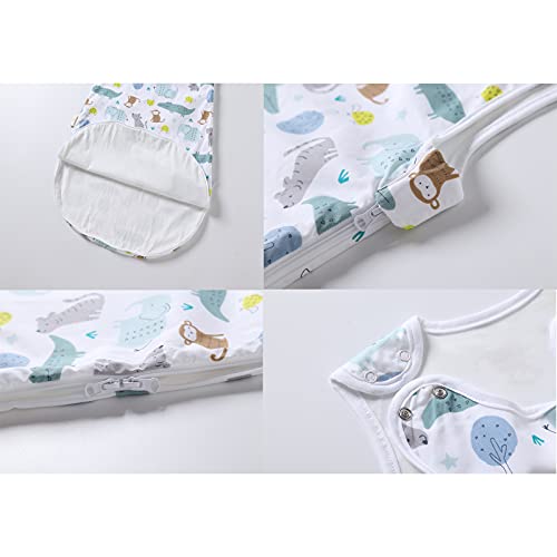 Saco de Dormir para bebé de Verano, Primavera, diseño Animal, 1,0 TOG, para bebé, sin Mangas (paraíso de Animales, 0-6 Meses)