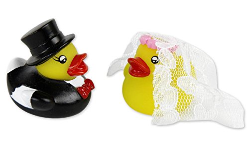 Set de 2 Patos Decorativos para el baño Pareja de Bodas