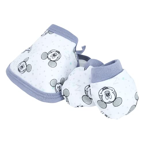 Set primera puesta Fantasía para recién nacido – Set de 5 piezas con el Pijama y el Gorrito Personalizados con el Nombre del Bebé. (Gris)