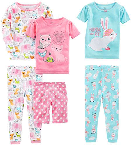 Simple Joys by Carter's - Pijamas enteros - para bebé niña multicolor Bunny/Animals Green 24 Months