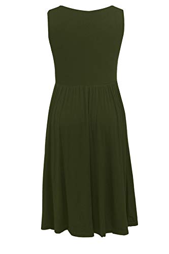 Smallshow Mujer Vestido de Lactancia de Maternidad, en Capas, con Bolsillos Army Green Large