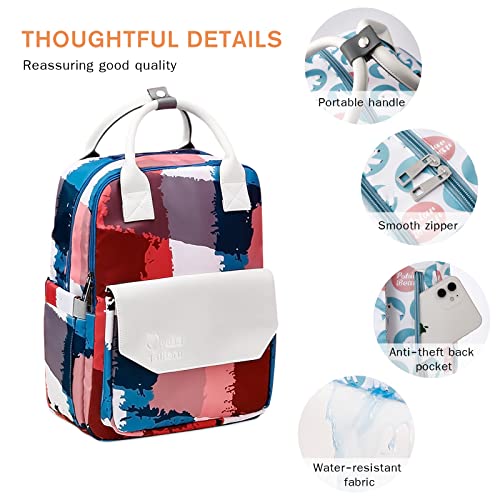 SONARIN Elegante Mochila de Pañales para Bebé,Bolsa de Pañales Ligero Impermeable Bolsa para Pañales de Viaje con Cambiador y Ganchos Carrito Bebé Gran Capacidad para Mamá & Papá(Pintura Moderna)