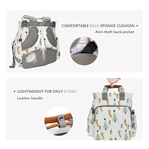 SONARIN Multifunción Mochila de Pañales para Bebé,Bolsa de Pañales Bolsa para Pañales de Viaje Gran Capacidad Impermeable Ligero con Cambiador y Ganchos Carrito Bebé para Mamá y Papá(Verde Claro)