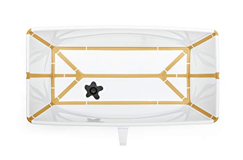 STOKKE® Flexi Bath® - Bañera de bebé plegable para ducha │ Piscina portátil con base antideslizante para niños de 0 a 4 años - Color: White Yellow