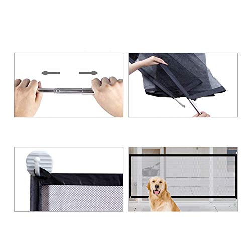 Sunshine smile Puerta Mágica para Perros,Puerta mágica para Mascotas,Magic Gate para Perros,Perros Gasa aislada,Puerta de Seguridad para Mascotas,Puerta de Perro para escaleras (72-180)