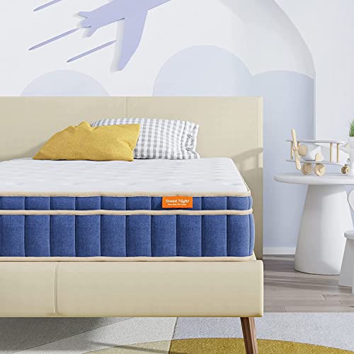 Sweet Night - Materasso matrimoniale in memory foam da 20 cm, in memory foam, con molle insacchettate, 120 x 190 x 20 cm, colore: Blu oceano