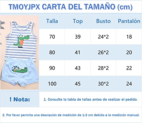 TMOYJPX 2 piezas Traje de Ropa Bebe Niño 0-24 meses Verano Conjuntos Chaleco Pelele de Cocodrilo de Dibujos Animados + Pantalones Cortos a Raya Ropa Niño 1 año 2 años (18-24 meses, Gris)