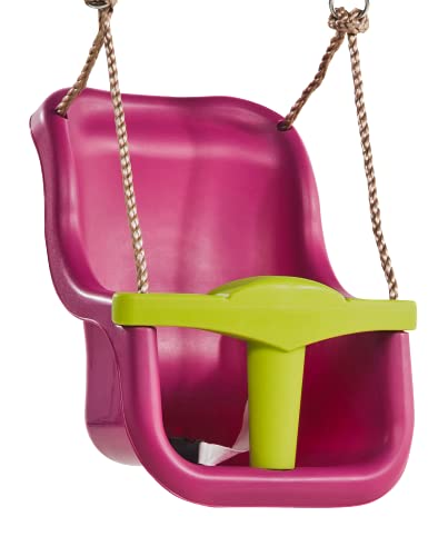 TRIBECCO® Columpio infantil de plástico, para bebés y niños pequeños, color rosa