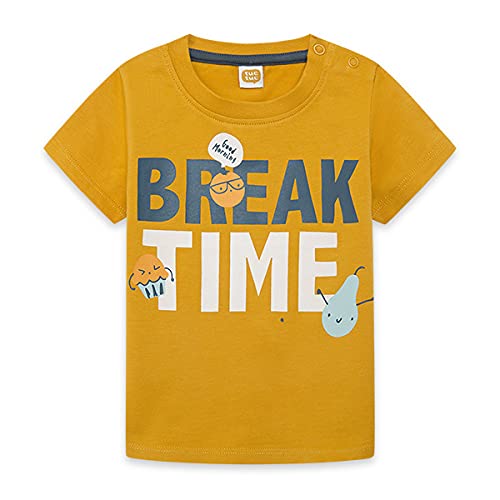 Tuc Tuc Camiseta Punto Manga Corta Mensaje NIÑO Naranja Breakfast Time FW21, 18M para Bebés