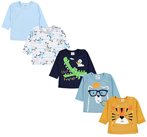 TupTam Camiseta Manga Larga para Bebé Niño, Pack de 5, Multicolor 7, 80