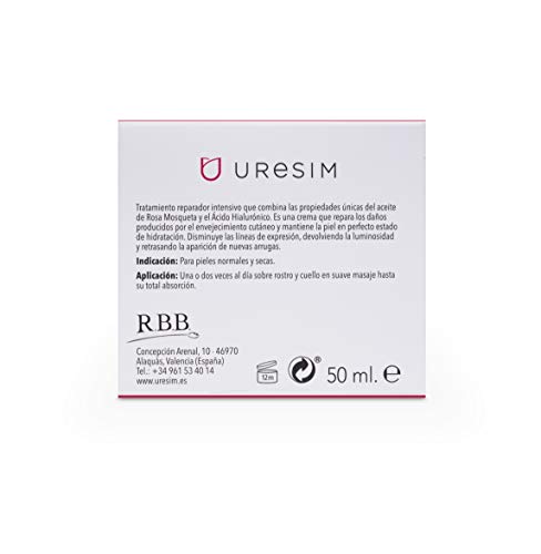 Uresim Crema Reparadora, con rosa mosqueta y acido hialuronico, 50 ml