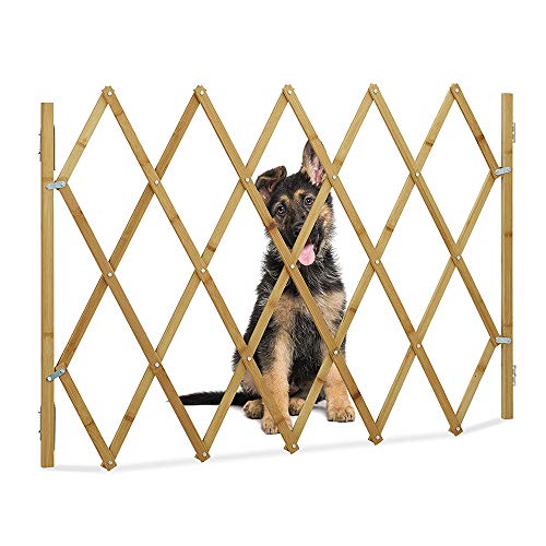 Vvciic Puerta para Mascotas para La Casa Que Ofrece Juegos Y Descanso, 23.58-43.23 Pulgadas, Rejilla de Madera para Perros Extensible Rejilla para Mascotas