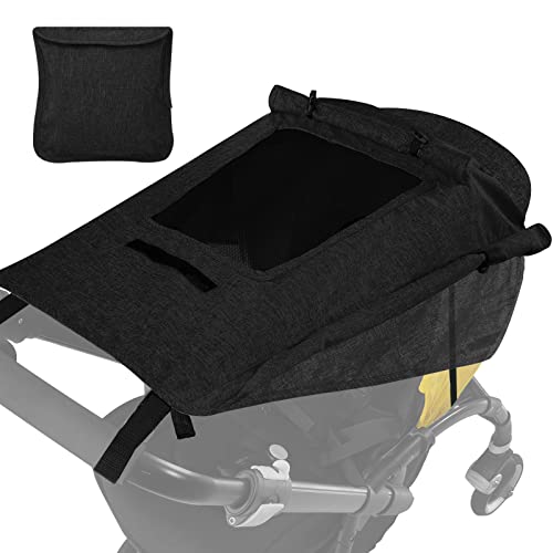 WD&CD Parasoles para Silla de Paseo, Impermeable Funda para Cochecito de Bebé, Toldo Oscuro Universal para Bebés Cochecitos- Parasol Ajustable con Protección UV 50+, Negro