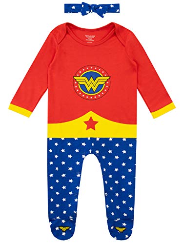 Wonder Woman Pijama Entera y Venda para Niñas Bebés Multi 9-12 Meses