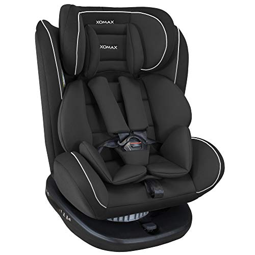 XOMAX 916 Silla de coche Isofix giratoria 360 grados I inclinable I Grupo 0+/1/2/3 I evolutiva 0-36 kg, 0-12 años I Funda extraíble y lavable I ECE R44/04