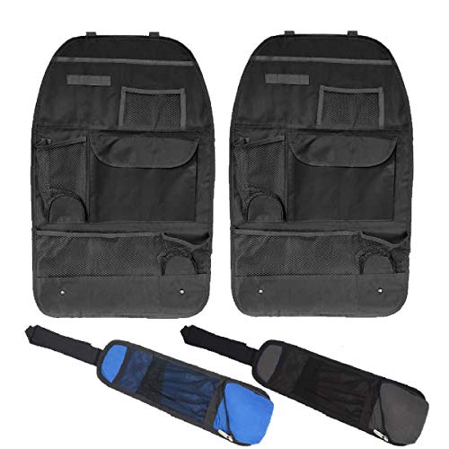 Xumier 4pcs Organizadores para Coche Para niños Universal Multi-Bolsillo Organizador organizadores para coche asiento + Bolsa de almacenamiento lateral para coche