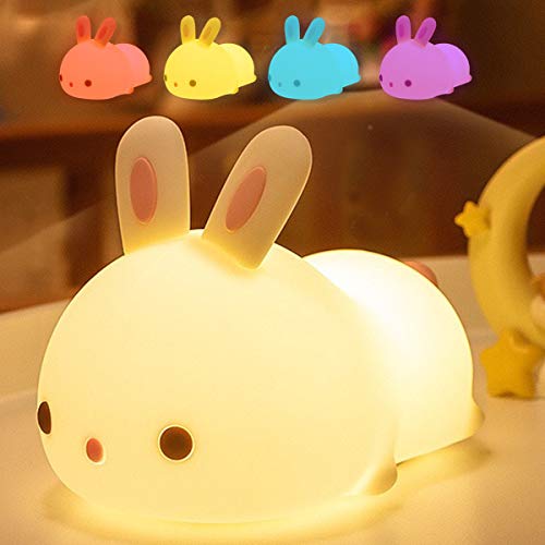 YingStar Luz Nocturna Infantil Habitación Lámpara Quitamiedos Portátil Regalos para San Valentin Mujer Lámpara Infantil LED USB Recargable Brillos Ajustables Colores RGB con Mando Luz para Bebe