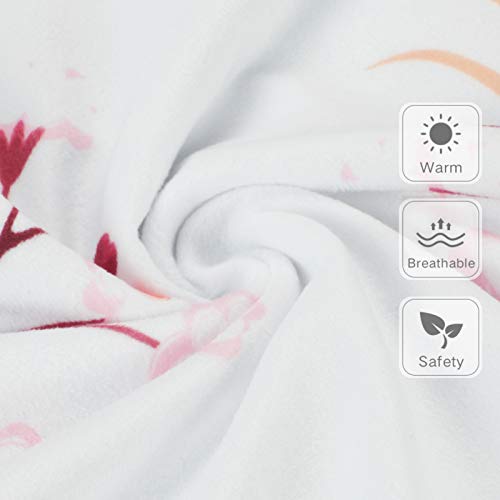 Yoofoss Baby Mantas Bebe Swaddle Wrap Bebé Chica o Baby Boy Mantas Suave y Confortable Saco de Dormir para Niños 75x100cm (flor rosa)