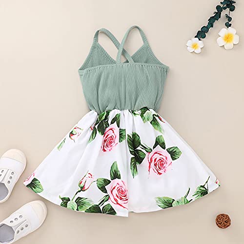 YWLINK Vestidos para NiñA Verano Sin Mangas Honda De Empalme con Volantes Vestidos Estampado De Girasol Preciosa Falda Fresca Y Barata Ropa Bebe Dulce Flor Vestidos Fiesta 1-6 AñOs