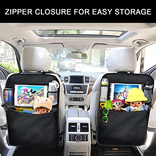 YZCX 2 Piezas Organizadores para Asientos de Coches Organizadores para Coche Universal Multi-Bolsillo Organizadores para Coche Niños con sostenedor de tablet-bolsillo de pantalla tácti (Negro 1)