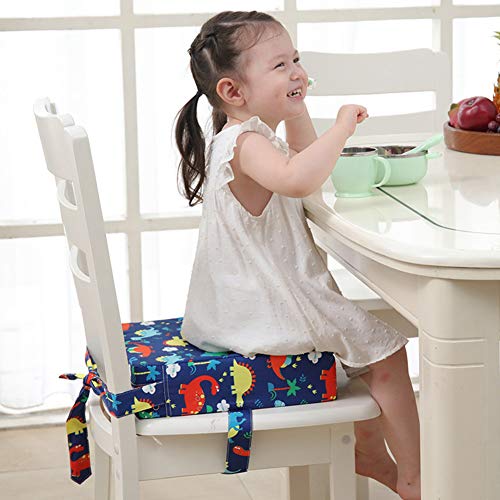 ZDYS Cojín de aumento de la silla – Cojín desmontable para silla alta, lavable, grueso, almohadillas de tela para asiento portátil, para bebé, niños y bebés