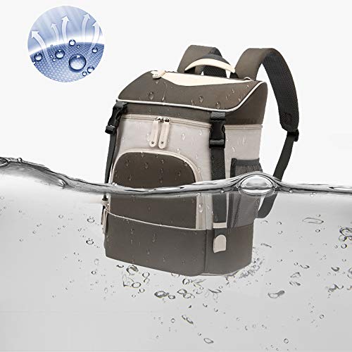 ZPTAT Mochilas para Pañales para Bebé Mamá Cambiador Pañaleras para Bebes Pañales y Biberones Termica Impermeable de Multifuncional Mochilas de Viaj con Ganchos Carrito Bebé,Gris