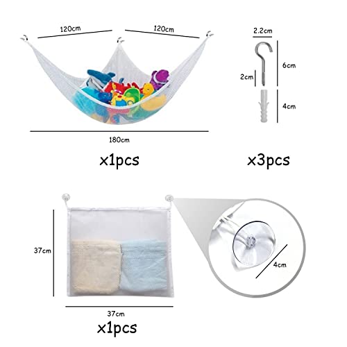 2 piezas de organizador de hamaca de almacenamiento de juguetes duradero, ahorro de espacio completo, adecuado para cada esquina