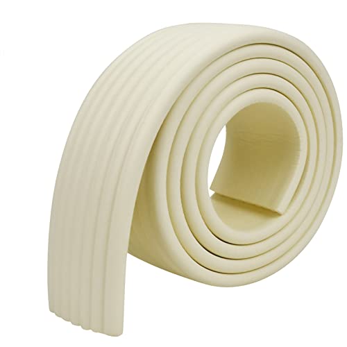 2M Protección de Esquinas y Bordes Protector Espuma Protección de Seguridad para Bebes y Niños Cantos Protectores para Mesas, Muebles, Puerta, Cama, Silla Escritorio con 4M Cintas Autoadhesivas, Beige