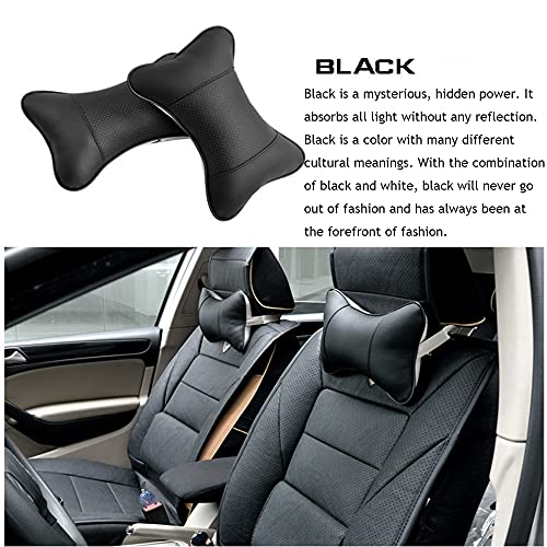 2pcs Reposacabezas Coche, Reposacabezas Coche Cojin Con Memoria, Viaje Almohada para el Cuello, Cojín de Piel para reposacabezas de Coche PU, Ajustable Reposa cabezas, Almohada Cervical (marrón)