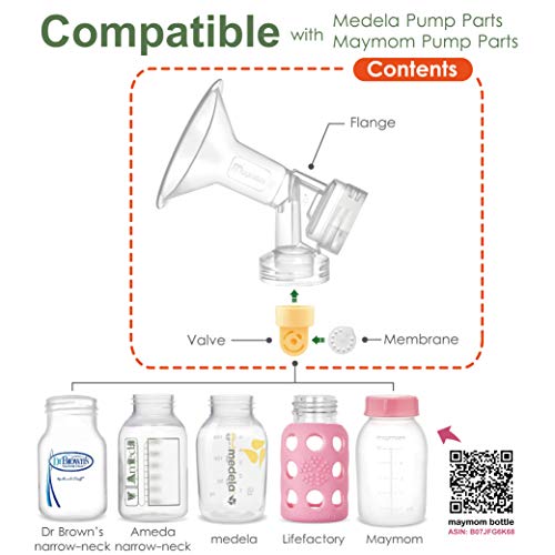 2xDe una sola pieza copa con válvula y membrana para extracores de leche Medela, Tamaño 17 mm; Hecho por Maymom