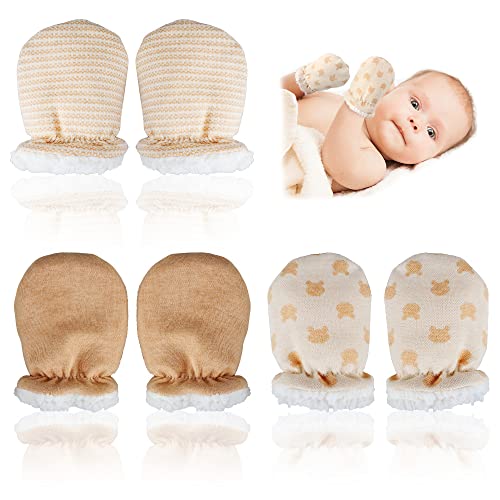 3 Pares de Manoplas de Bebé Guantes, Mitones Calientitos de Invierno para Bebés Manoplas de Lana de Recién Nacido de 0-8 Meses Bebés Niñas del Bonito Regalo