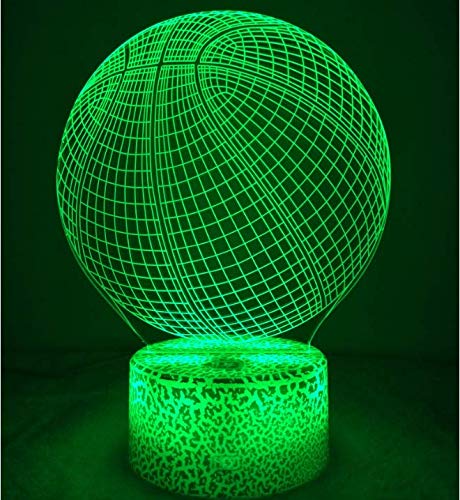 3D Ilusión Optica Baloncesto Luz Nocturna 7 Colores Cambio de Botón Táctil USB de Suministro de Energía LED Lámpara de Mesa Lámpara