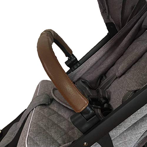 4PCS Funda Manillar Carro Bebe, Universal Retirable Cubre Manillar Protector Manillar Carrito Bebe Cubierta A Prueba De Agua Cuero Pu Cómodo Y Suave Con Cremallera Funda Para Manillar De Cochecito