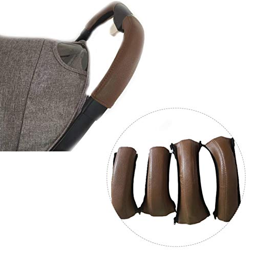 4PCS Funda Manillar Carro Bebe, Universal Retirable Cubre Manillar Protector Manillar Carrito Bebe Cubierta A Prueba De Agua Cuero Pu Cómodo Y Suave Con Cremallera Funda Para Manillar De Cochecito