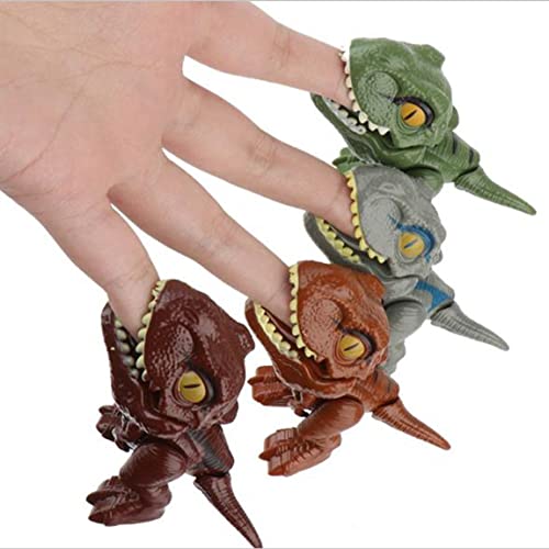 ACEHE Dedos Dinosaurios Anime Figuras de acción Juguetes Divertidos Dino Huevos Creativos Tricky Tyrannosaurus Modelo Remolque Juguete * Verde