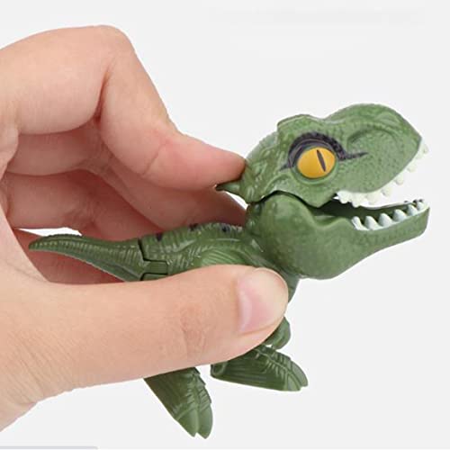 ACEHE Dedos Dinosaurios Anime Figuras de acción Juguetes Divertidos Dino Huevos Creativos Tricky Tyrannosaurus Modelo Remolque Juguete * Verde