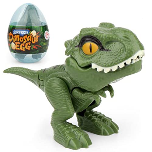 ACEHE Dedos Dinosaurios Anime Figuras de acción Juguetes Divertidos Dino Huevos Creativos Tricky Tyrannosaurus Modelo Remolque Juguete * Verde