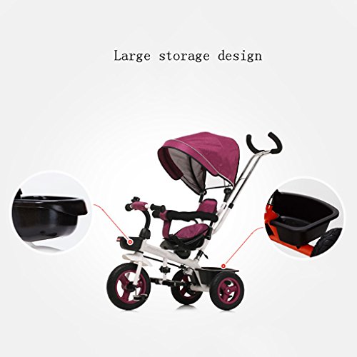 AILI -Sillas de paseo 4 en 1 Triciclo fácil para niños Trike Triciclo con 3 Ruedas para niños con Asiento Giratorio y toldo para Padres (Color : D)