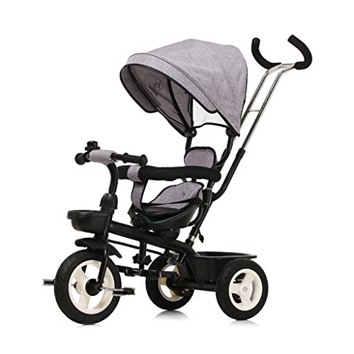 AILI -Sillas de paseo 4 en 1 Triciclo fácil para niños Trike Triciclo con 3 Ruedas para niños con Asiento Giratorio y toldo para Padres (Color : D)