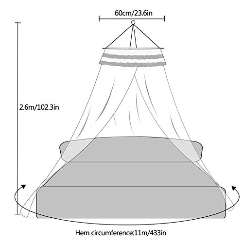 AIMTOP Mosquitera Cama, Mosquitera Cama Matrimonio, Mosquitera Viaje, Mosquiteras para Camas Fácil de Instalación, Dosel para Cama para Cama Individual, Cama Matrimonial, Hamaca y Cuna